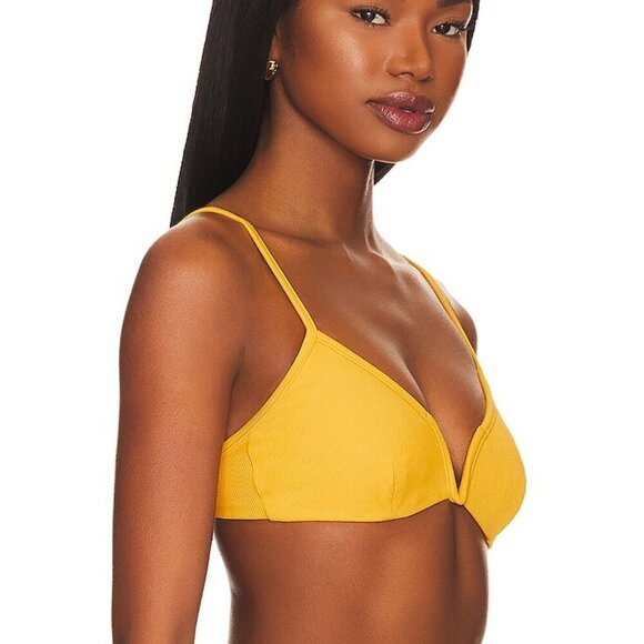🌻NEW w.tags L*Space Helena Sunshine Gold Ribbed Bikini Top | $99 Retail - Picture 3 of 10